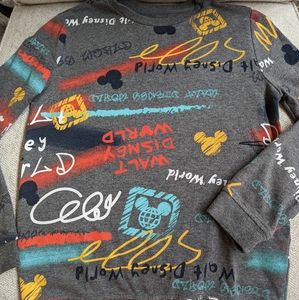 Kids Walt Disney World Graffiti Art Pullover Sweatshirt XL Gray